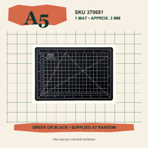 A5 cutting mat, one mat, approximately 3 mm thick, SKU 370651