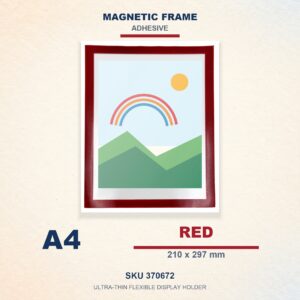 Magnetic Frame (Adhesive) - Red, A4
